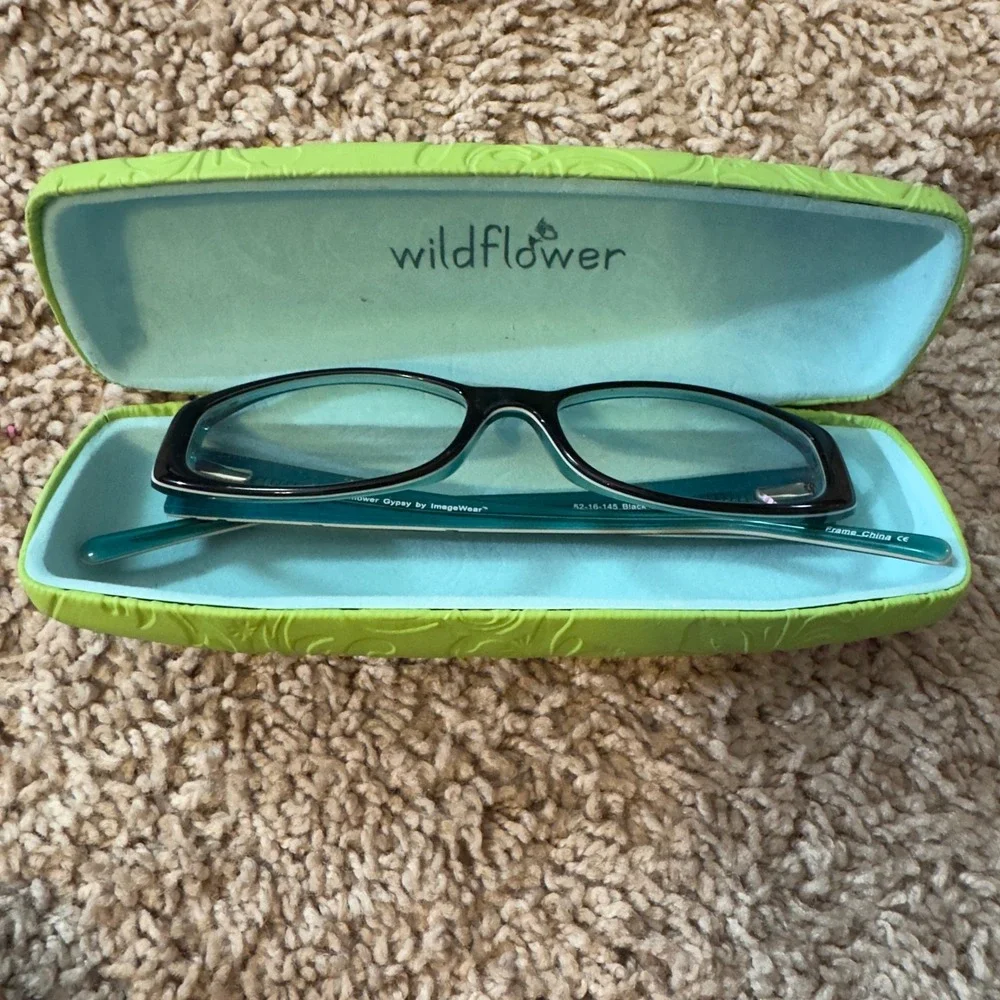 3050 | Wildflower Gypsy Rectangular Eyeglass FRAMES/CASE ONLY Teal Kid 52-16-145